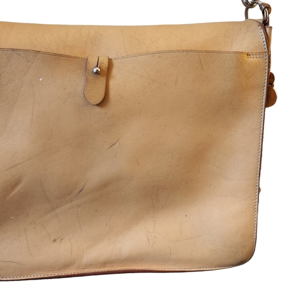 Dooney & Bourke Crossbody HOBO Bag Tote Purse Leather Large Tan Silver RARE - Picture 7 of 16